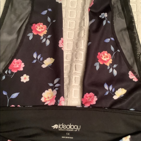 IDEOLOGY YOGA / ATHLETIC PANTS SIZE 1X BLACK WITH PINK MULITI FLORAL. - Picture 6 of 10